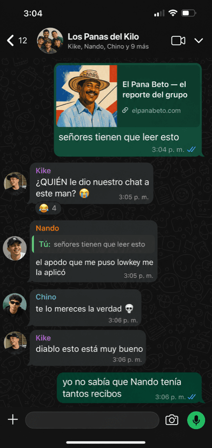 Grupo de panas reaccionando a su reporte